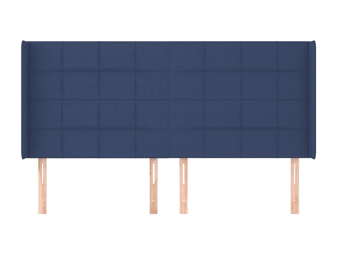 Tête de Lit | Panneau de tête pour lit Moderne avec oreilles Bleu 163x16x118/128 cm Tissu