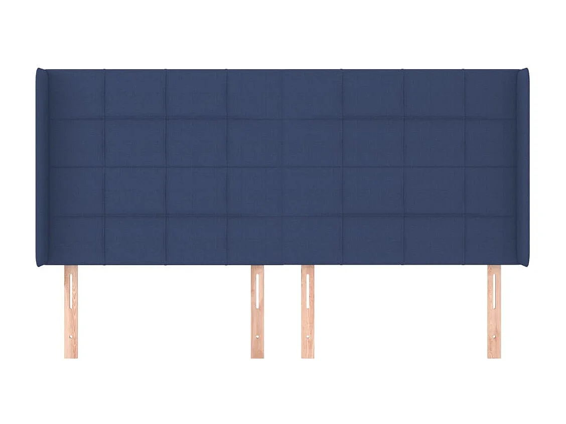 Tête de Lit | Panneau de tête pour lit Moderne avec oreilles Bleu 163x16x118/128 cm Tissu