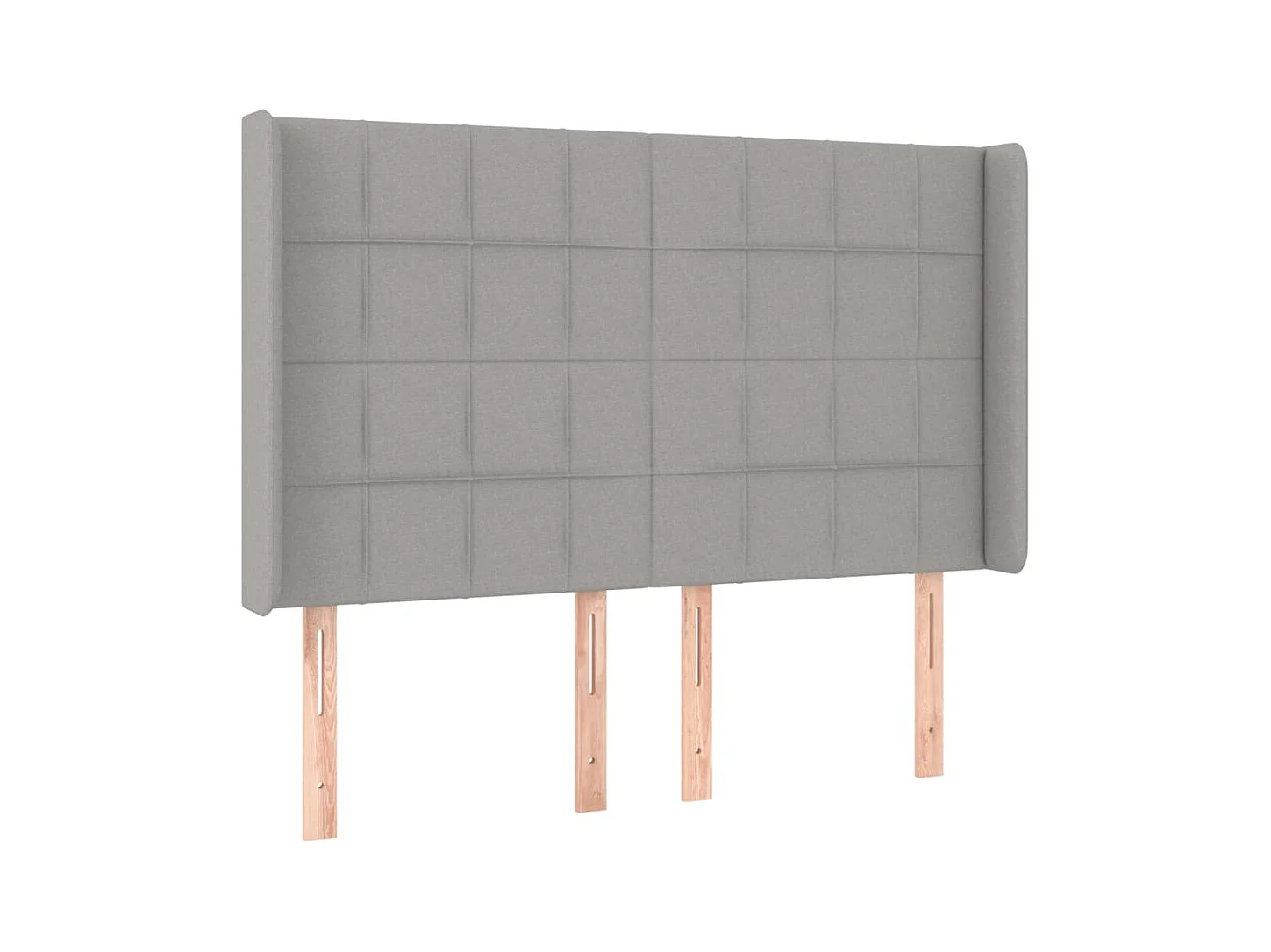 Tête de Lit | Panneau de tête pour lit Moderne avec oreilles Gris clair 147x16x118/128 cm Tissu