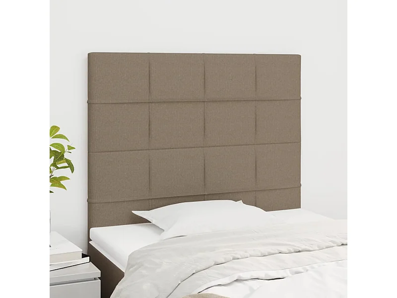Têtes de lit | Panneaux de tête pour lit Moderne 2 pcs Taupe 90x5x78/88 cm Tissu