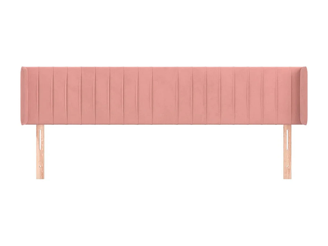 Mueble cabecero | Cabezal de cama | Cabecero de terciopelo rosa 163x16x78/88 cm