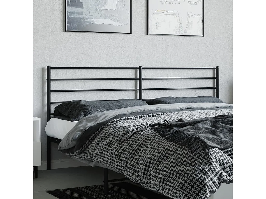 Mueble cabecero | Cabezal de cama | Cabecero de metal negro 200 cm