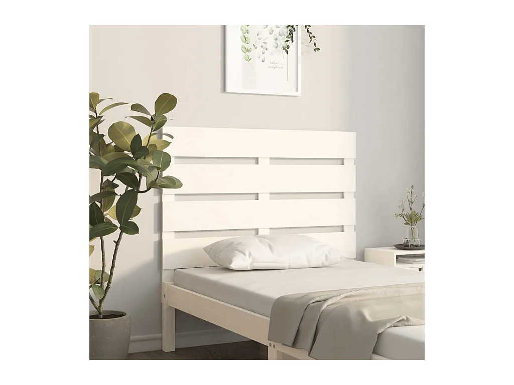 Cabecero de Cama | Cabezal de cama | Mueble de cabecero madera maciza de pino blanco 75x3x80 cm