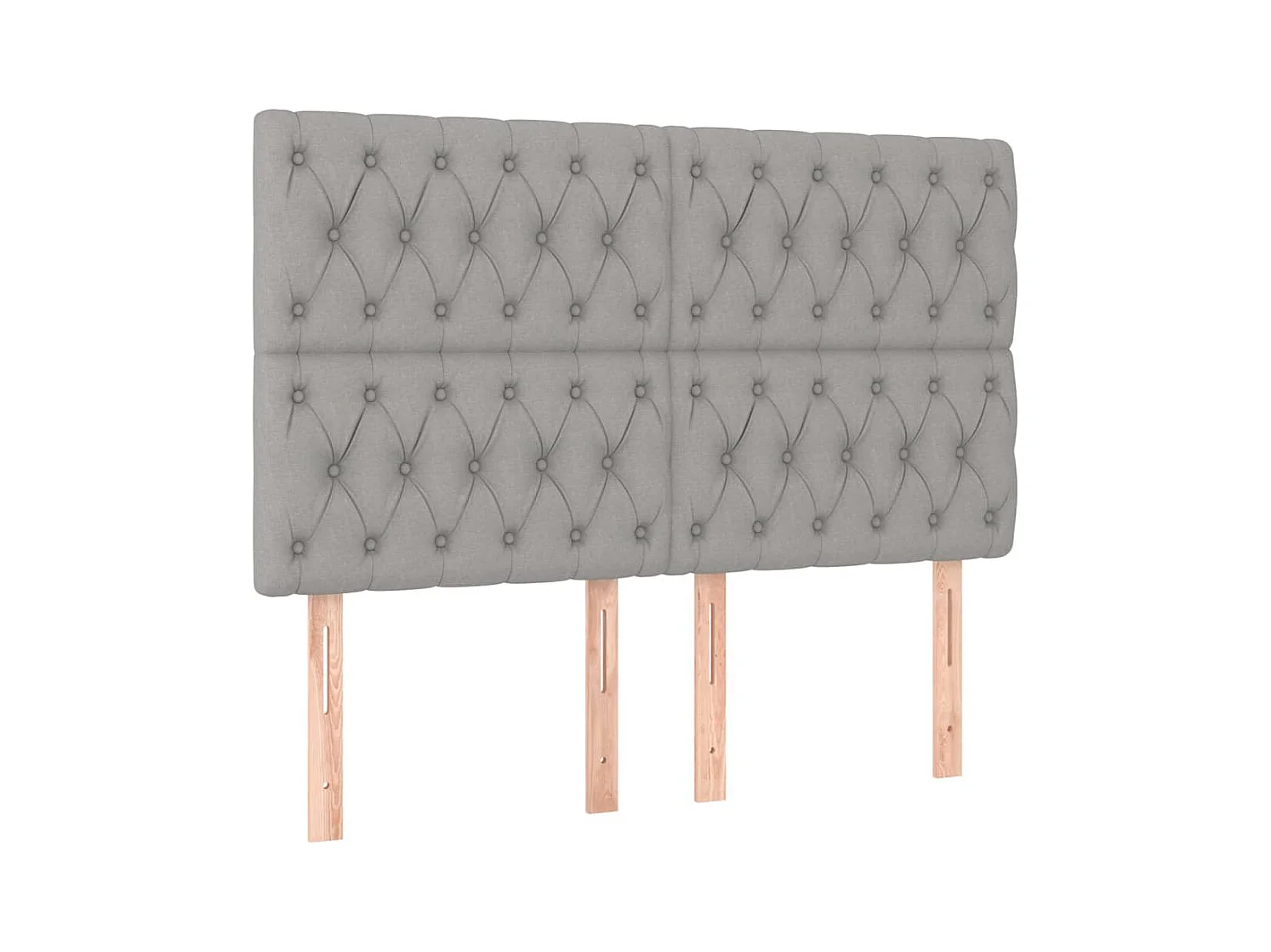 Cabecero | Cabezal de Cama | Mueble cabecero con luces LED tela gris claro 144x7x118/128 cm