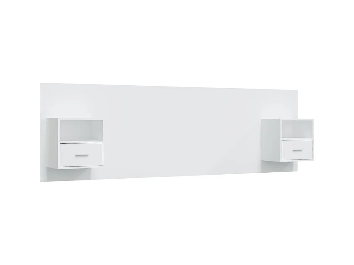 Tête de Lit avec rangement | Tête de lit avec armoires Blanc Bois d'ingénierie