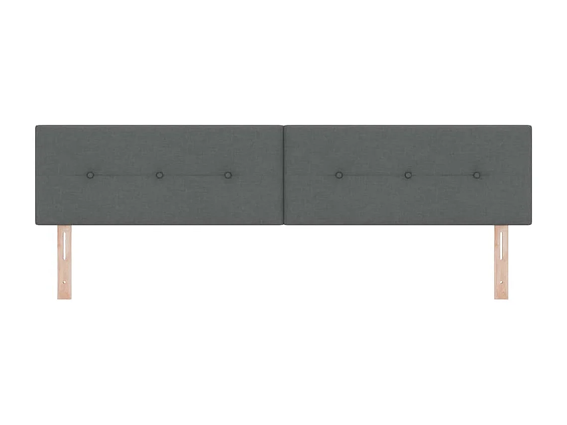 Mueble cabecero | Cabecero | Cabezal de cama LED con luces de tiras LED Gris oscuro 200 cm tela