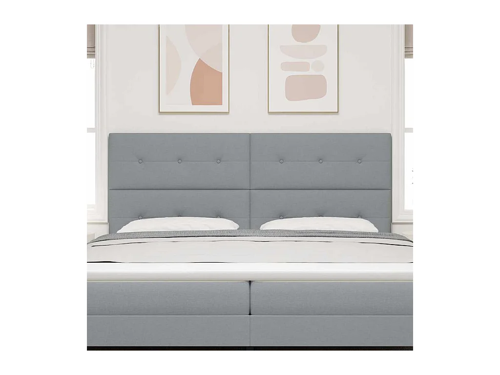 Cabecero | Cabezal de Cama | Mueble cabecero con cabecera Manual Gris claro 200 cm tela