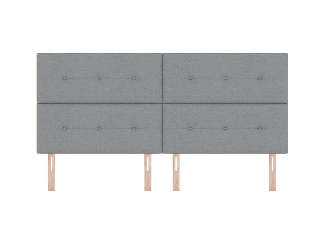 Cabecero | Cabezal de Cama | Mueble cabecero con cabecera Manual Gris claro 200 cm tela