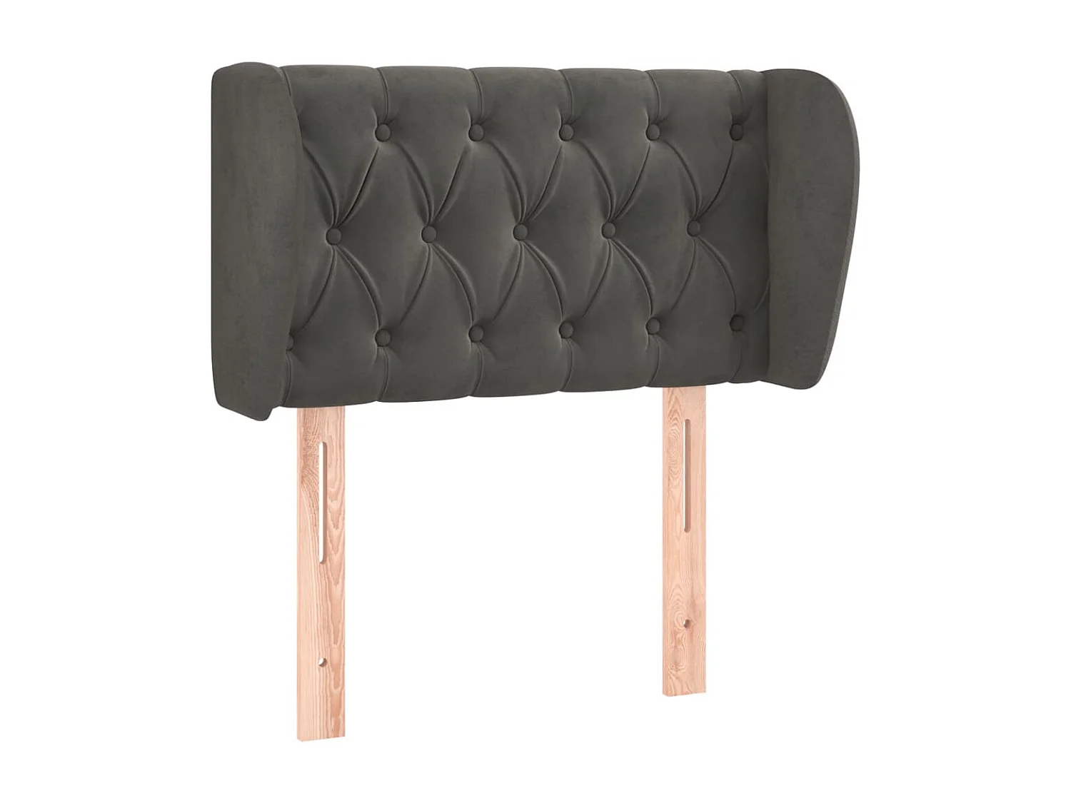 Tête de Lit | Panneau de tête pour lit Moderne avec oreilles Gris foncé 83x23x78/88 cm Velours