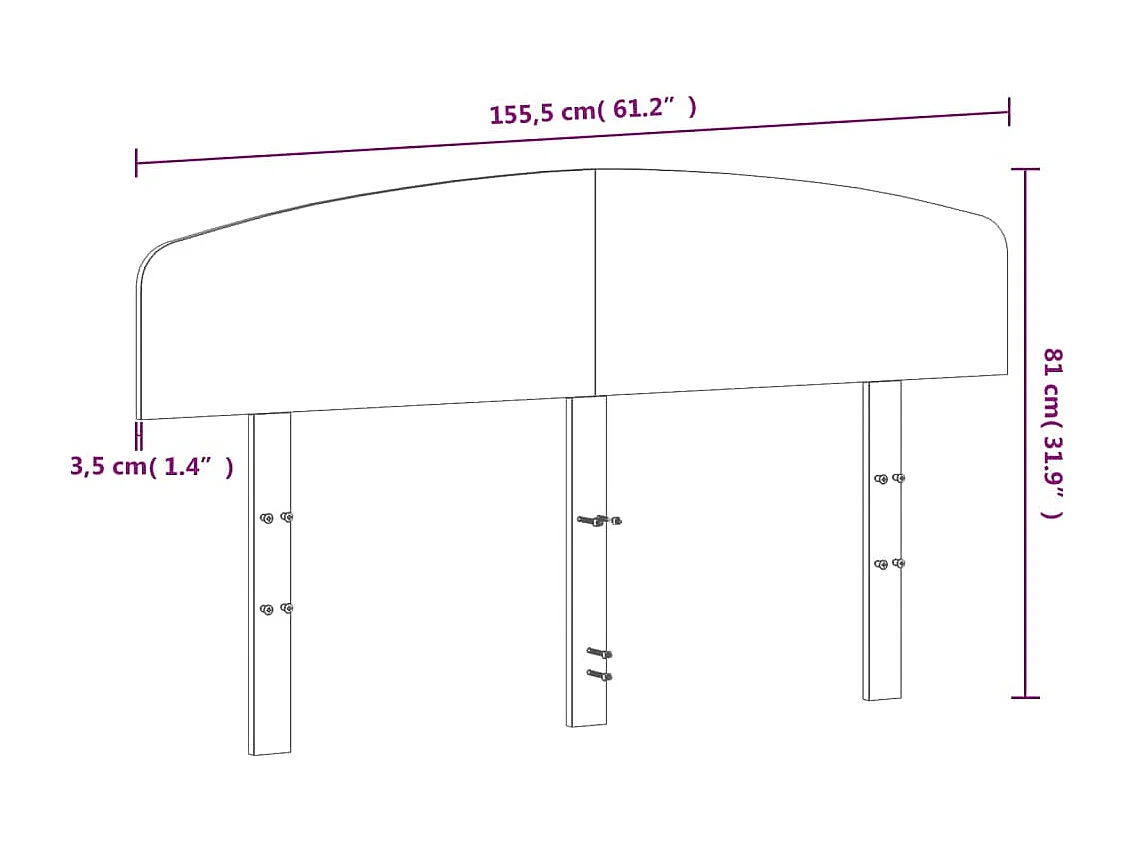 Cabecero de Cama | Cabezal de cama | Mueble de cabecero madera maciza de pino marrón cera 150 cm