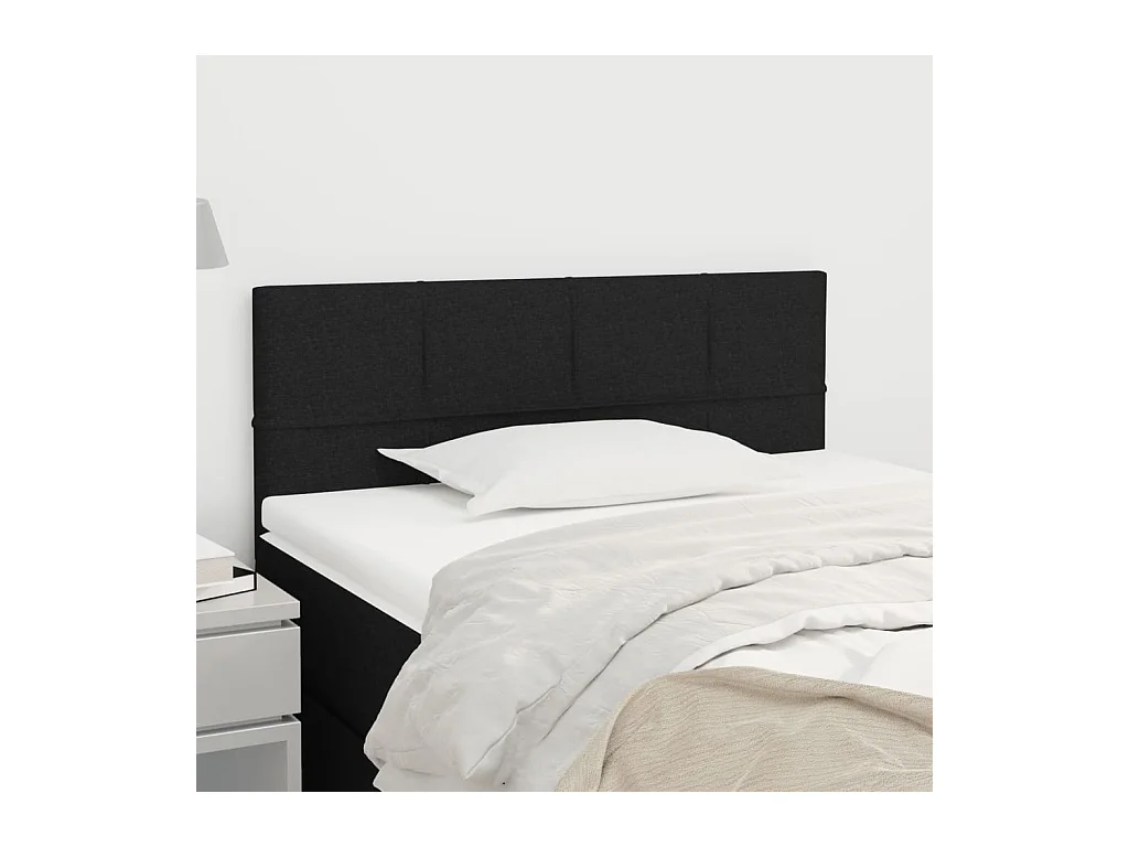 Tête de Lit | Panneau de tête pour lit Moderne Noir 90x5x78/88 cm Tissu
