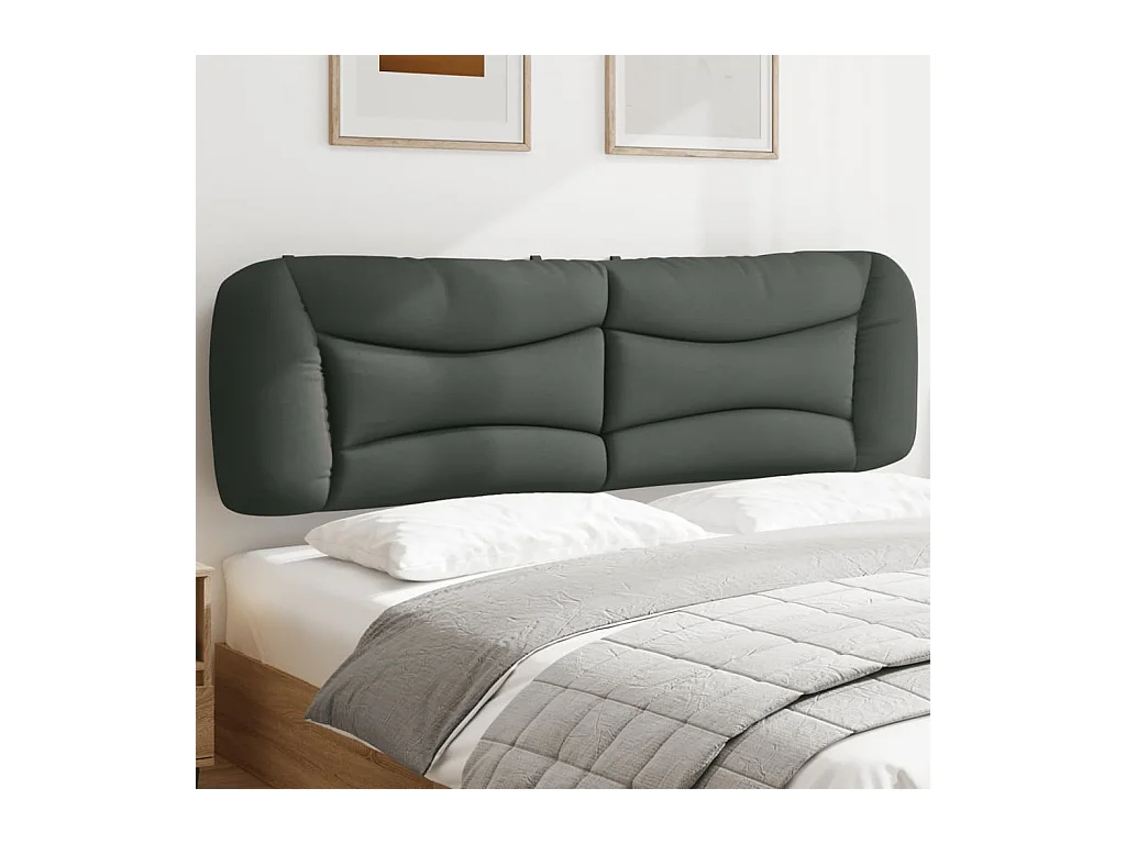 Cabecero de Cama | Cabezal de cama | Mueble de cabecero acolchado Hvar tela gris oscuro 180 cm