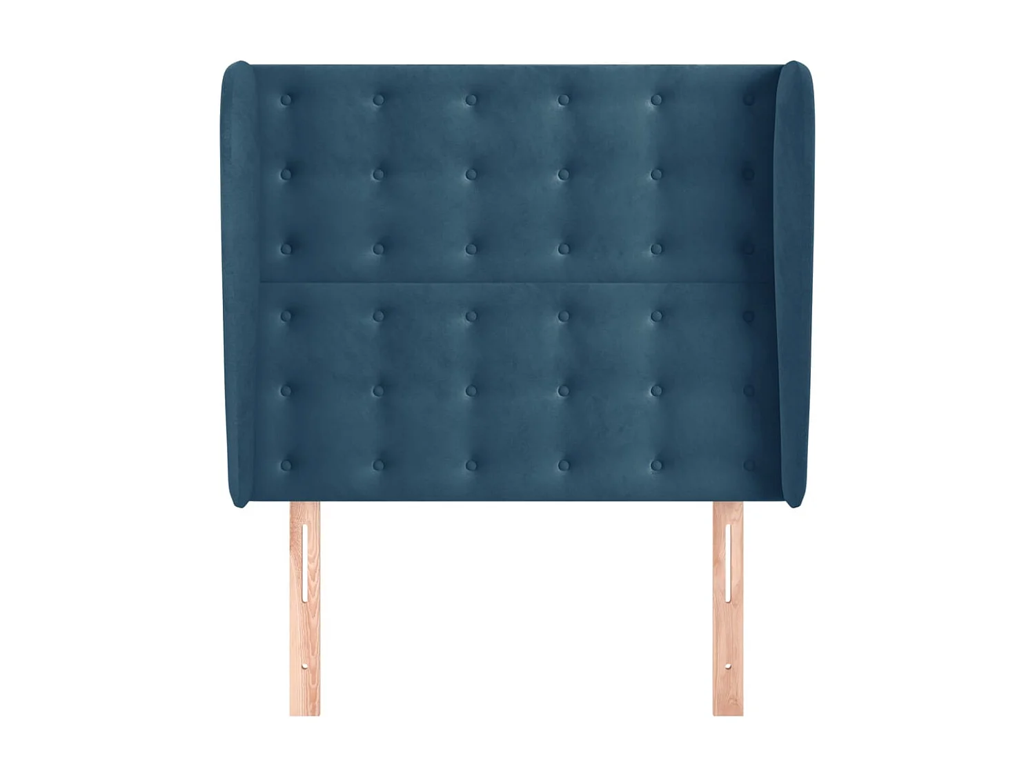 Tête de Lit | Panneau de tête pour lit Moderne avec oreilles Bleu foncé 103x23x118/128 cm Velours