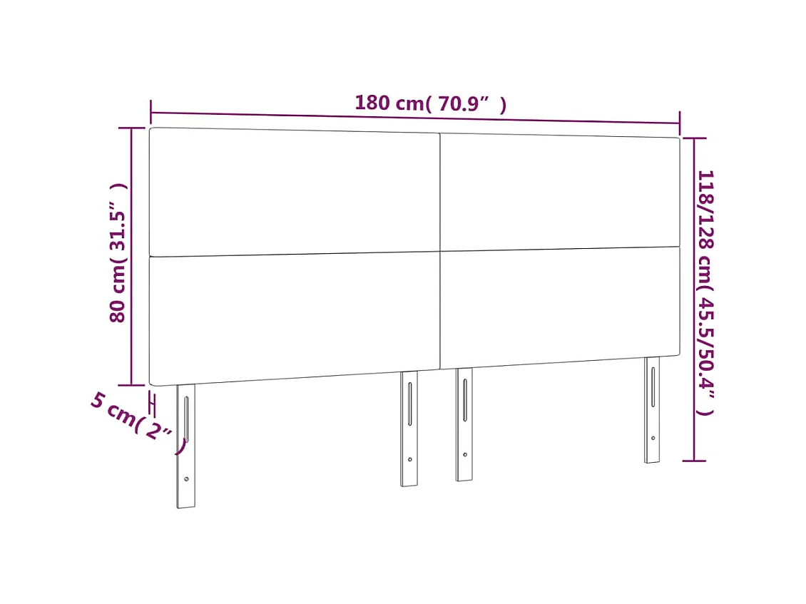 Cabeceros | Cabezal de cama | Mueble de cabecero 4 unidades de tela gris taupe 90x5x78/88 cm