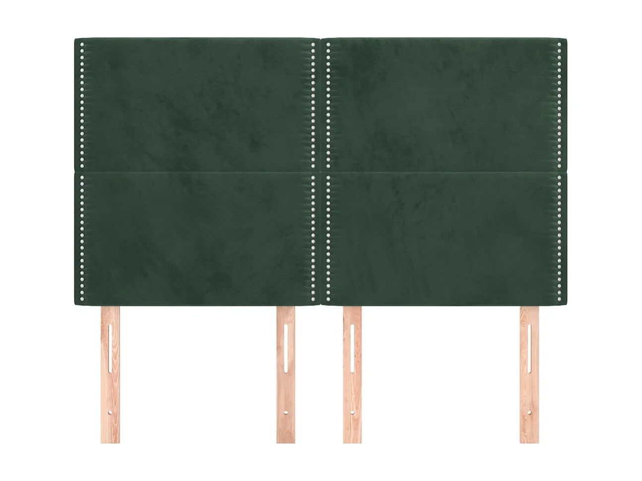 Têtes de lit | Panneaux de tête pour lit Moderne 4 pcs Vert foncé 72x5x78/88 cm Velours