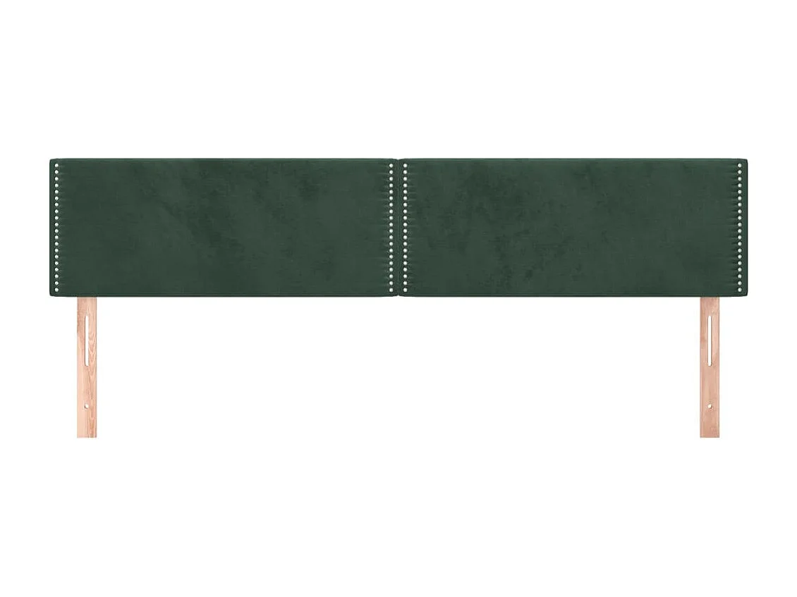 Cabeceros | Cabezal de cama | Mueble de cabecero 2 unidades de terciopelo verde oscuro 90x5x78/88 cm