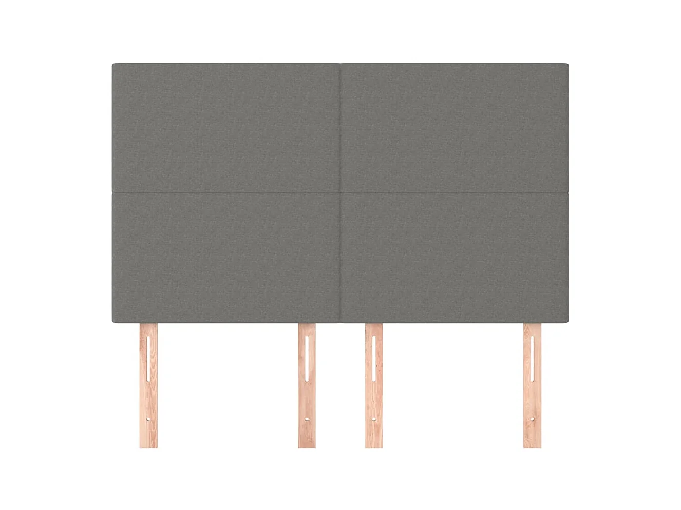 Cabeceros | Cabezal de cama | Mueble de cabecero 4 unidades tela gris oscuro 72x5x78/88 cm