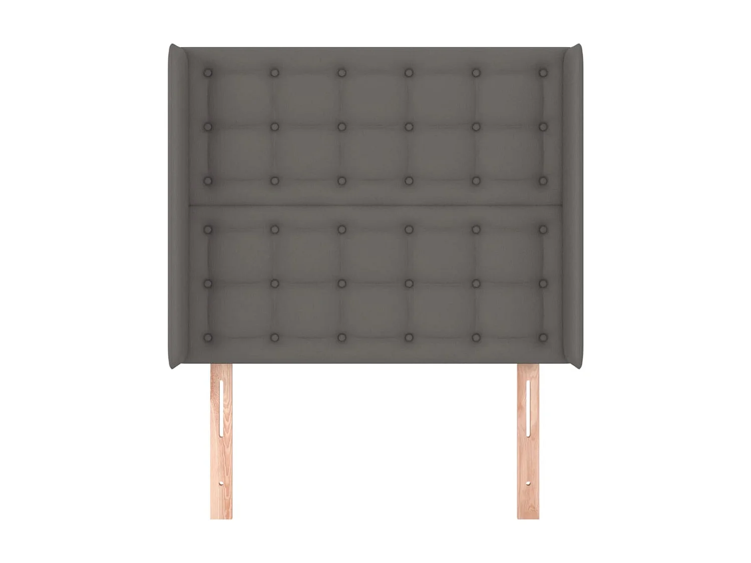 Tête de Lit | Panneau de tête pour lit Moderne avec oreilles Gris 93x16x118/128 cm Similicuir