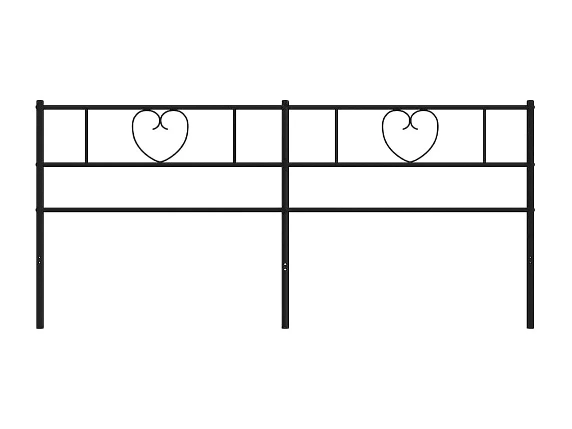 Tête de Lit | Panneau de tête pour lit Moderne métal noir 200 cm