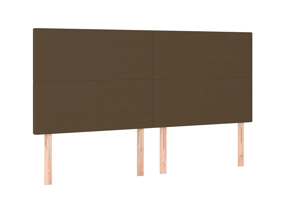 Cabecero | Cabezal de Cama | Mueble cabecero con luces LED tela marrón oscuro 160x5x118/128 cm