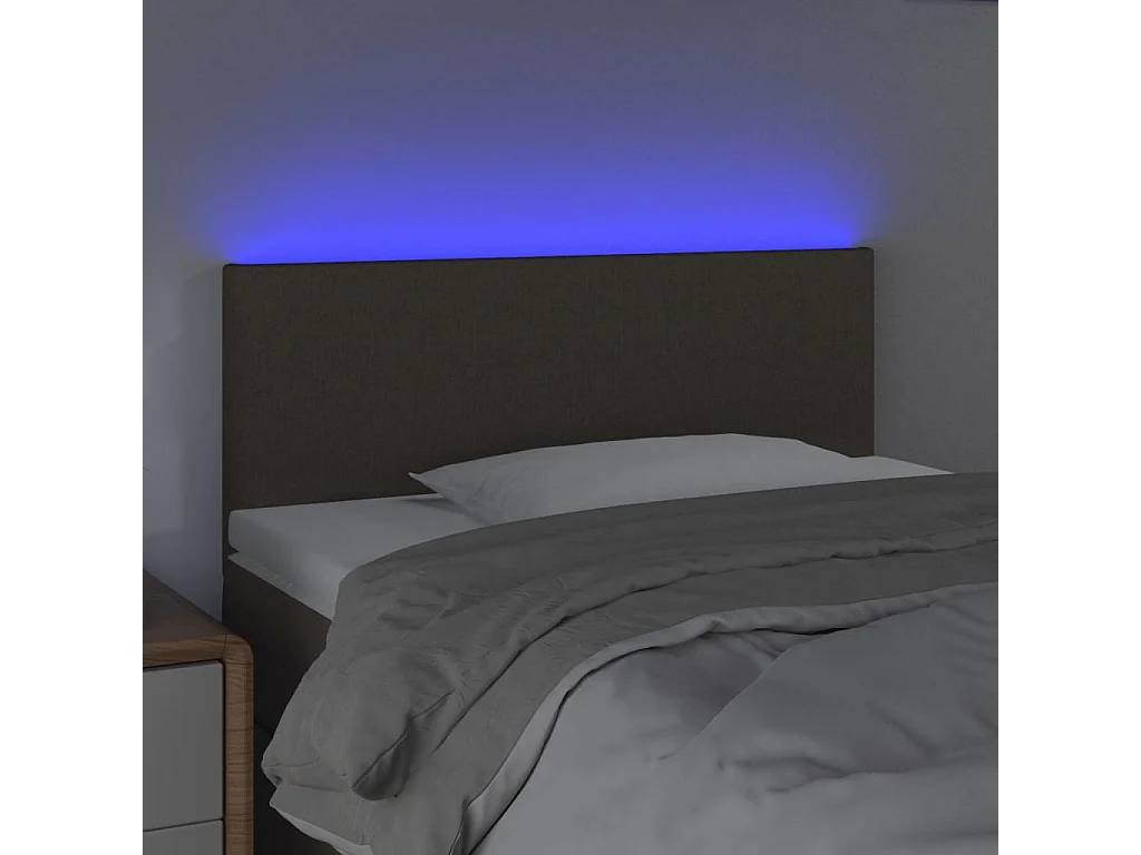 Tête de Lit | Panneau de tête pour lit Moderne à LED Taupe 90x5x78/88 cm Tissu