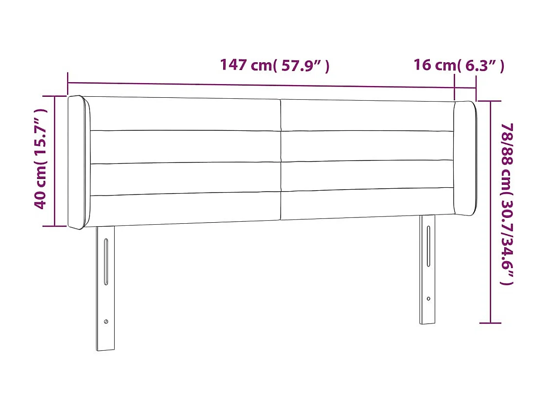Mueble cabecero | Cabezal de cama | Cabecero de tela gris claro 147x16x78/88 cm