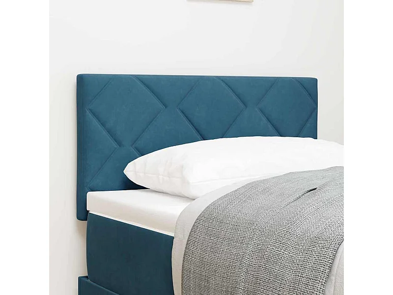 Mueble cabecero | Cabecero | Cabezal de cama LED Geométrico Manual Azul oscuro 80 cm Terciopelo