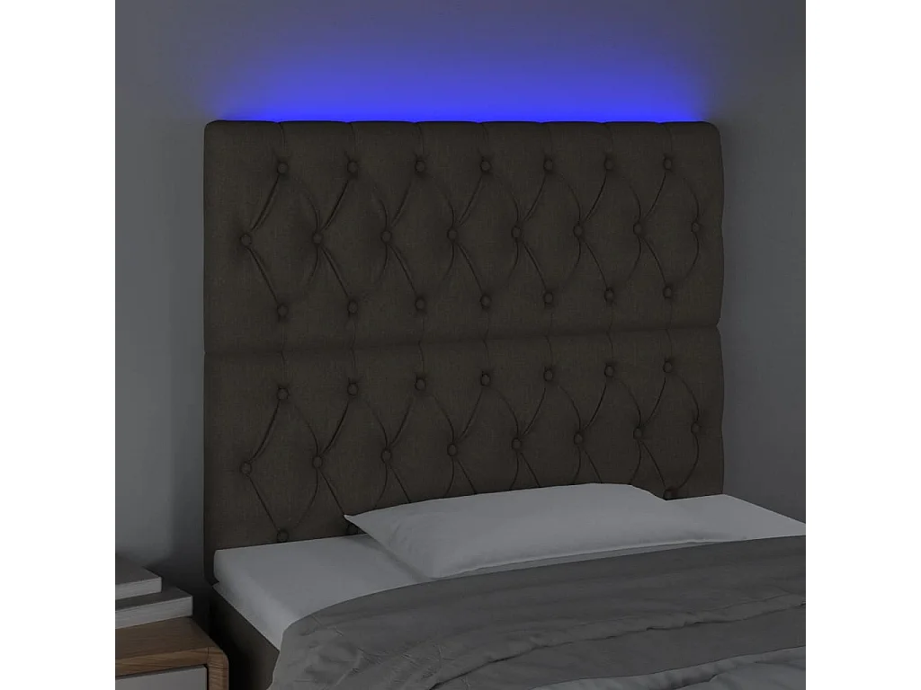 Hoofdbord | Hoofdeinde LED 90x7x118/128 cm stof taupe