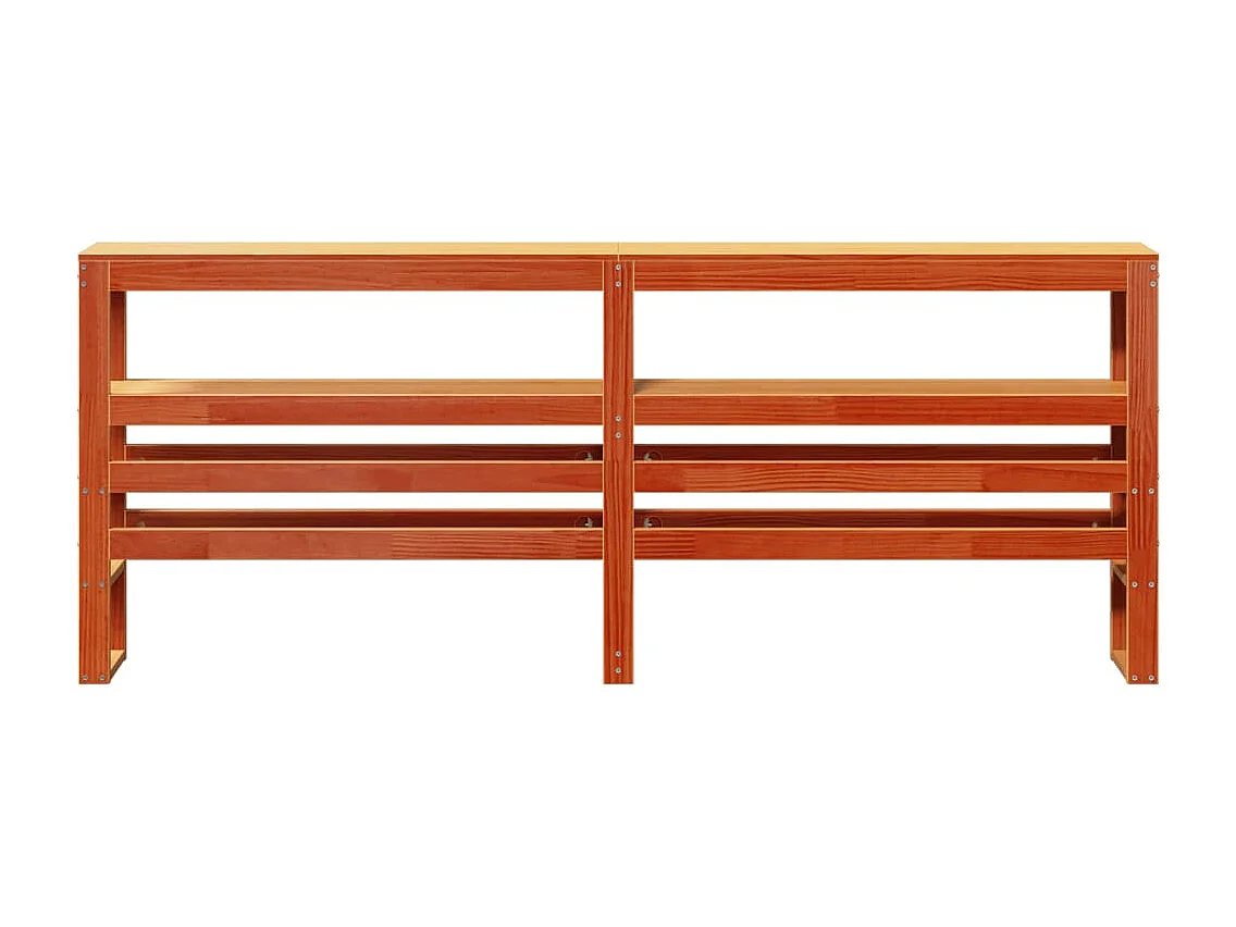 Cabecero de Cama | Cabezal de cama | Mueble de cabecero con estantes madera maciza pino marrón 200 cm