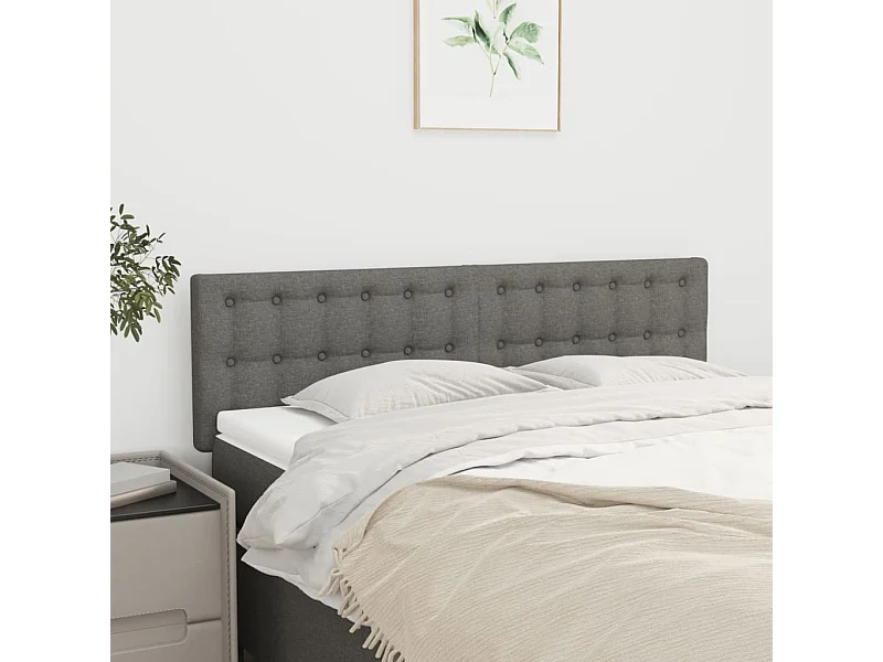 Têtes de lit | Panneaux de tête pour lit Moderne 2 pcs Gris foncé 72x5x78/88 cm Tissu