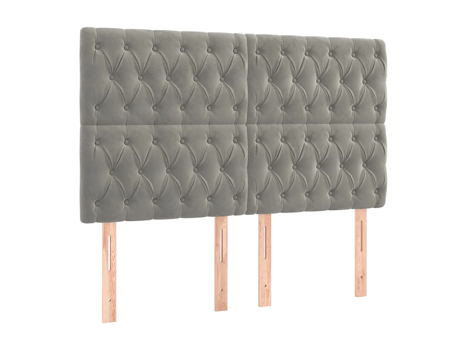 Hoofdbord | Hoofdeinde LED 144x7x118/128 cm fluweel lichtgrijs