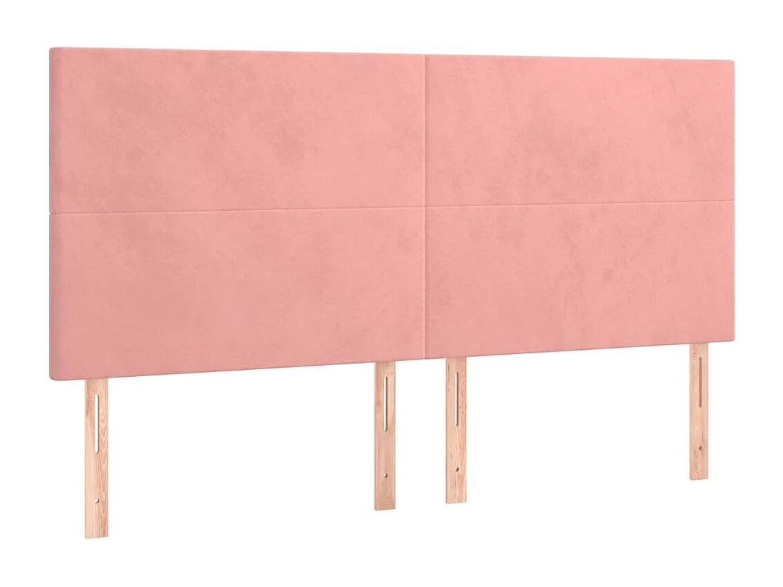 Hoofdbord | Hoofdeinde LED 200x5x118/128 cm fluweel roze