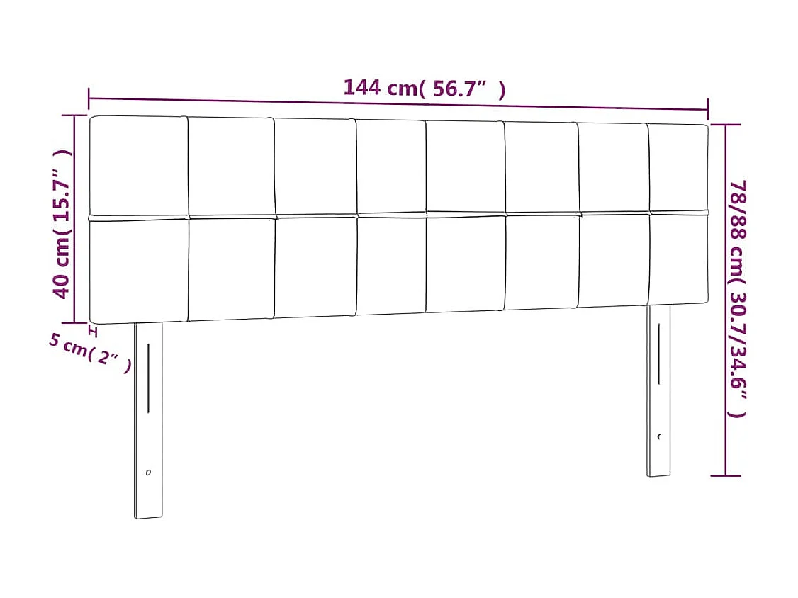 Hoofdbord | Hoofdeinde LED 144x5x78/88 cm fluweel donkergroen