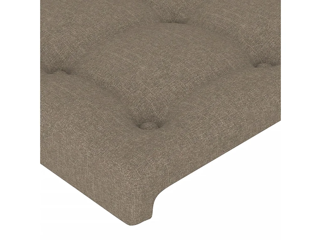Mueble cabecero | Cabezal de cama | Cabecero con LED de tela gris taupe 103x16x118/128 cm