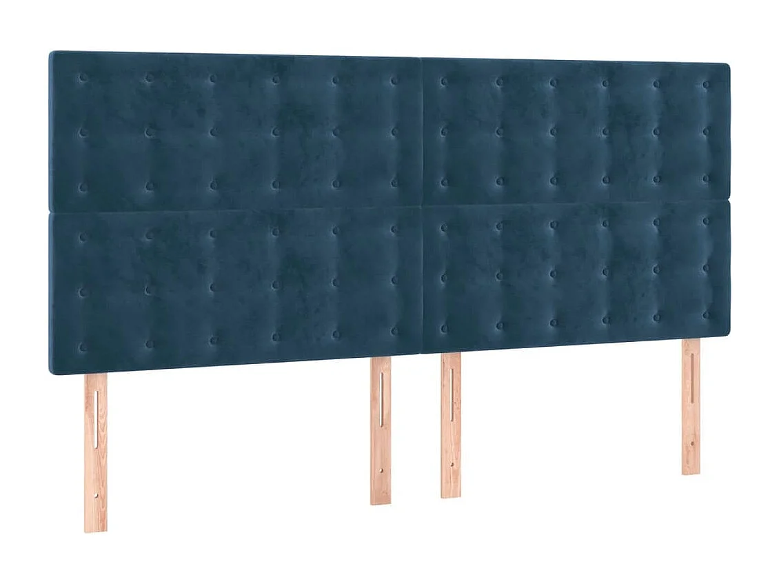 Hoofdbord | Hoofdeinde LED 180x5x118/128 cm fluweel donkerblauw