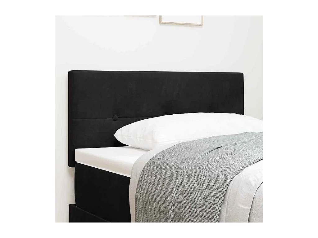 Tête de Lit | Panneau de tête pour lit Moderne avec des lumières à LED Noir 100 cm Velours