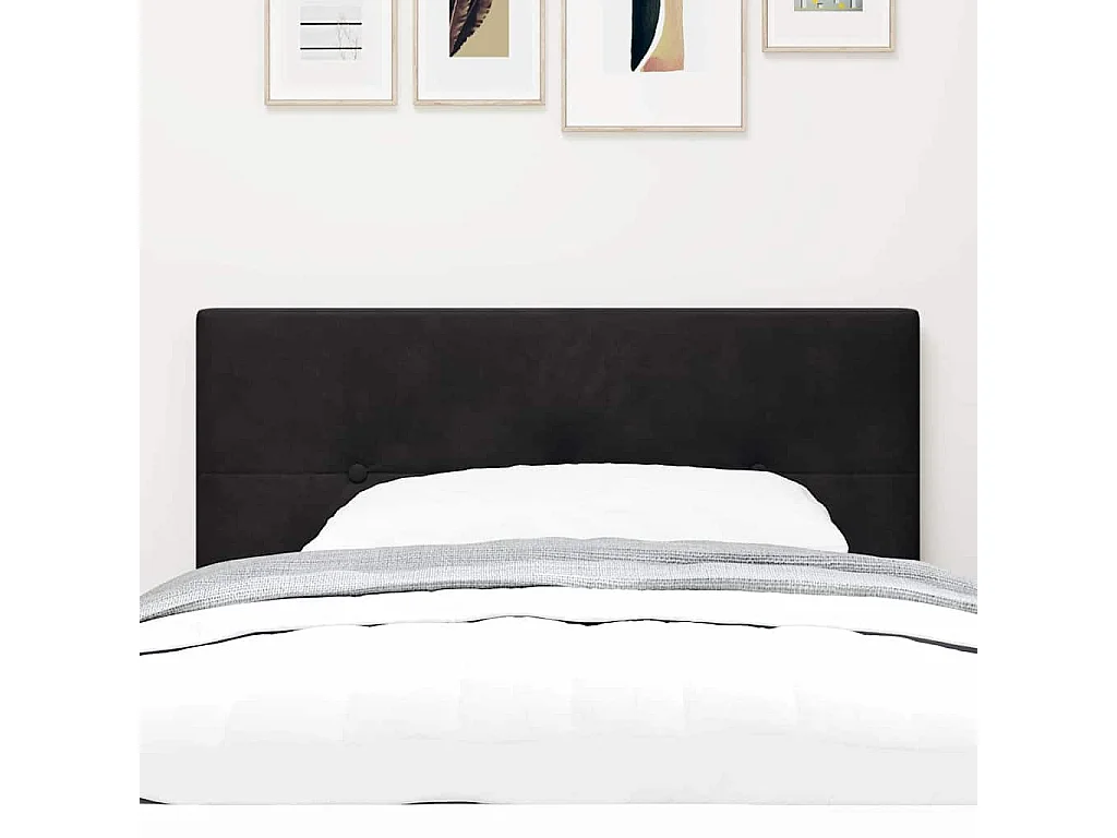 Tête de Lit | Panneau de tête pour lit Moderne avec des lumières à LED Noir 100 cm Velours