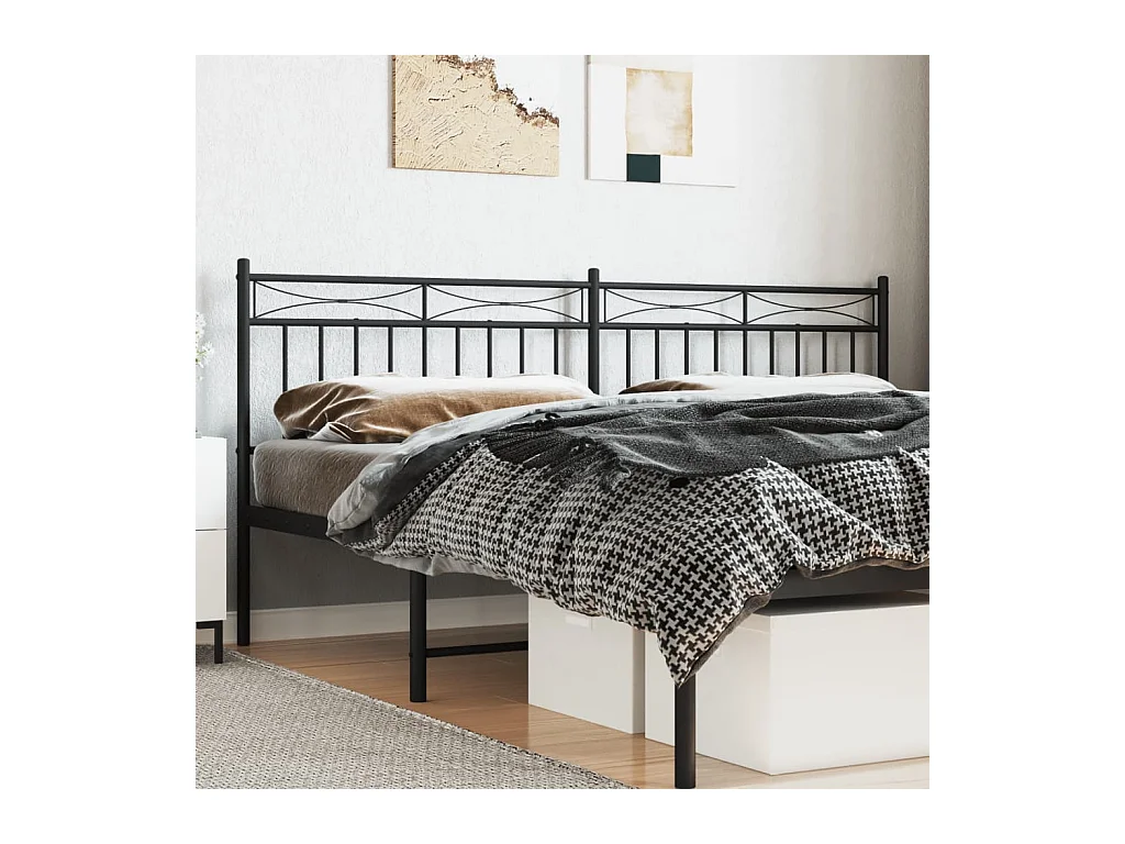 Mueble cabecero | Cabezal de cama | Cabecero de metal negro 193 cm