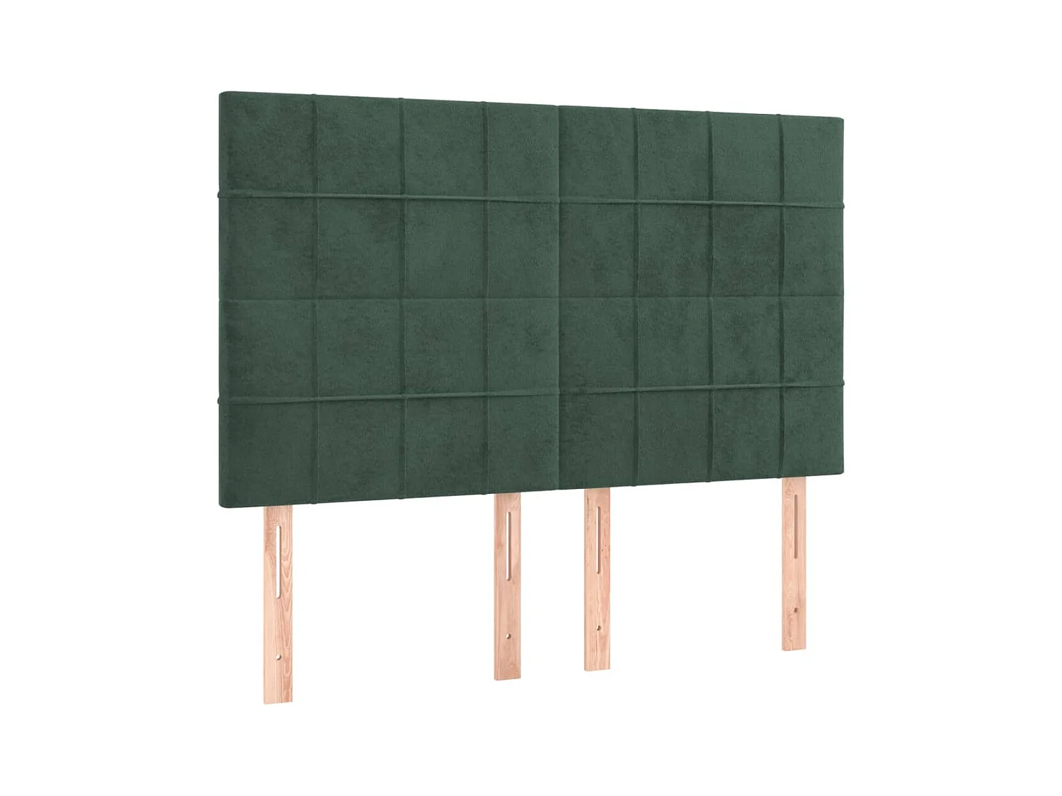 Tête de Lit | Panneau de tête pour lit Moderne à LED Vert foncé 144x5x118/128 cm Velours
