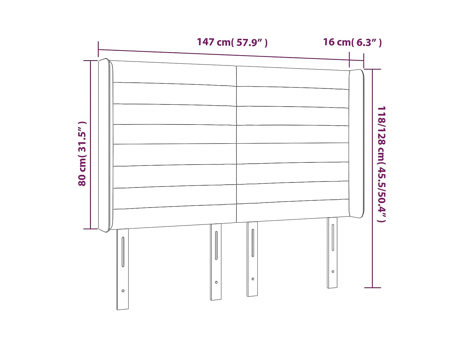 Mueble cabecero | Cabezal de cama | Cabecero con LED de tela gris claro 147x16x118/128 cm