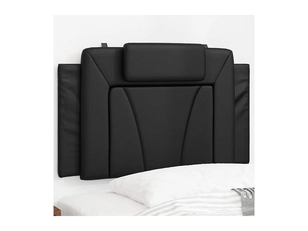 Cabecero de Cama | Cabezal de cama | Mueble de cabecero acolchado Viana cuero sintético negro 90 cm