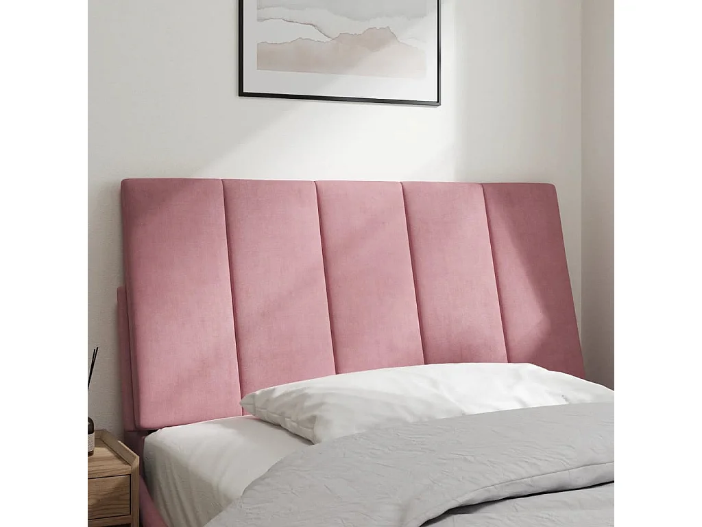 Tête de lit | Coussin de tête de lit | Tête de lit décoratif rose 100 cm velours