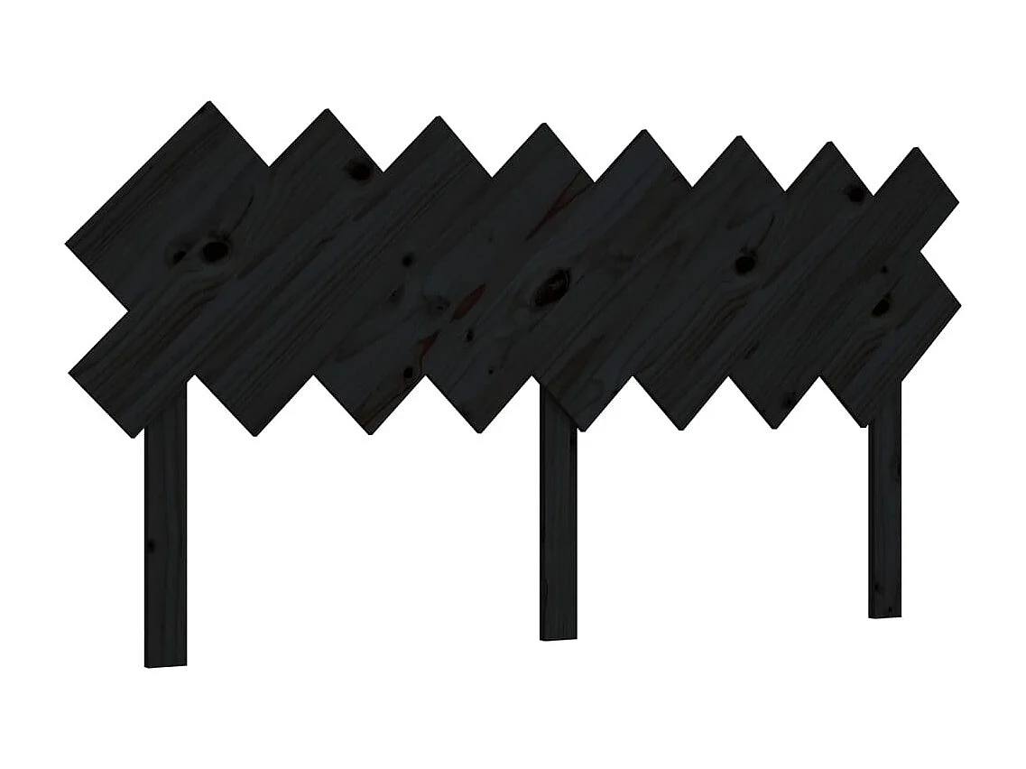 Cabecero de Cama | Cabezal de cama | Mueble de cabecero madera maciza de pino negro 159,5x3x80,5 cm