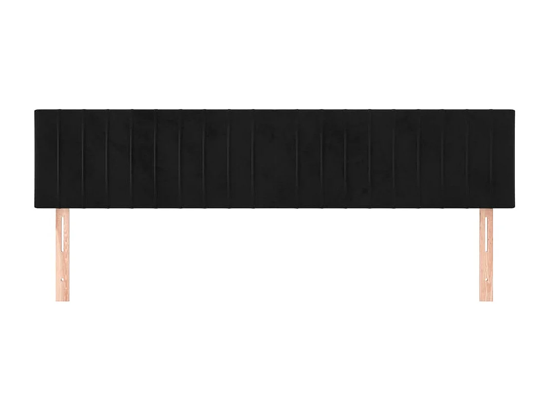 Têtes de lit | Panneaux de tête pour lit Moderne 2 pcs Noir 100x5x78/88 cm Velours