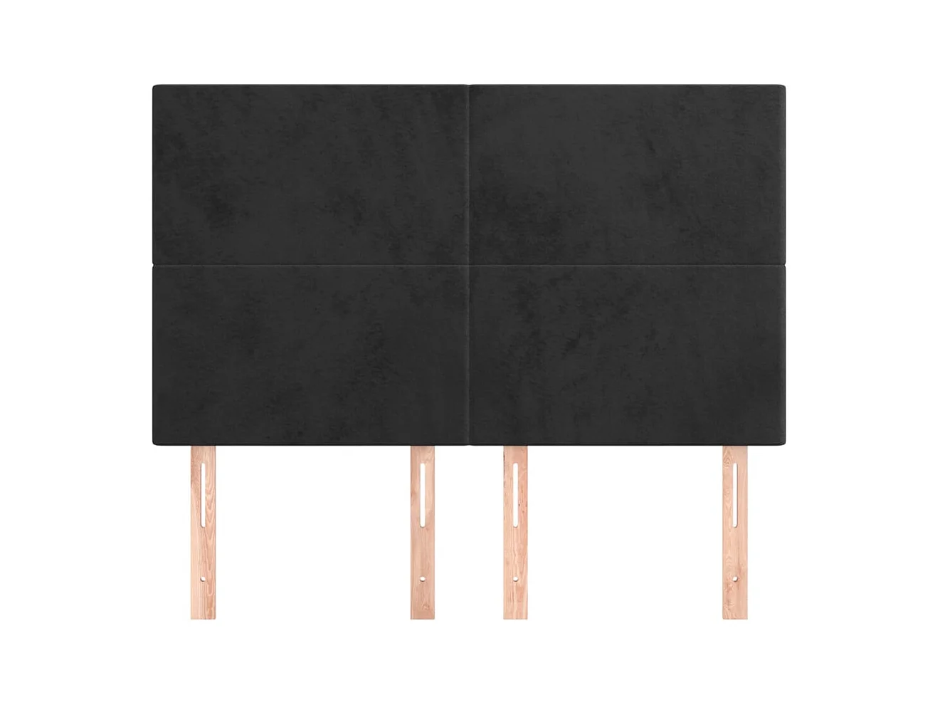 Cabeceros | Cabezal de cama | Mueble de cabecero 4 unidades terciopelo negro 72x5x78/88 cm