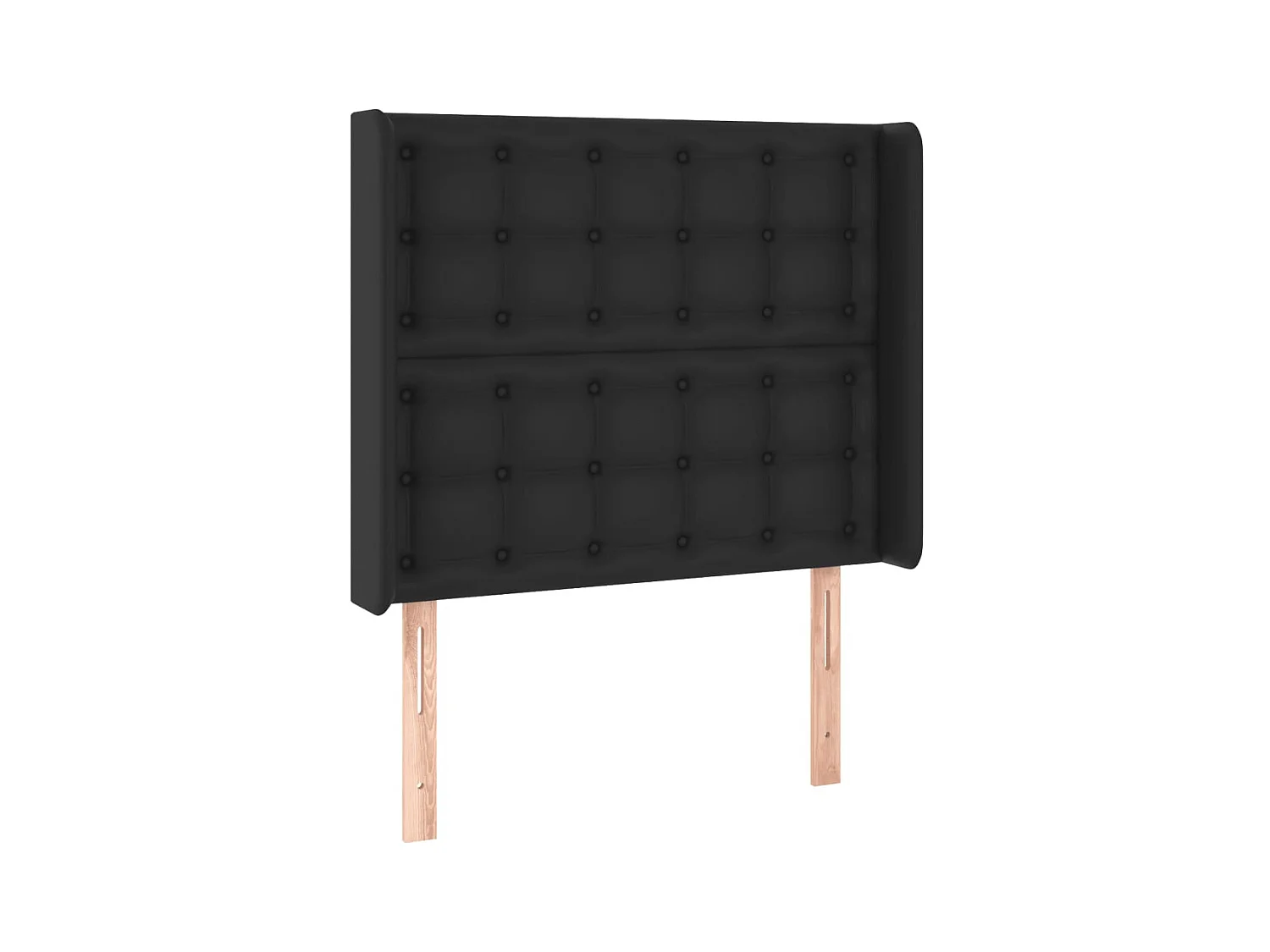 Cabecero | Cabezal de Cama | Mueble cabecero con LED cuero sintético negro 83x16x118/128 cm