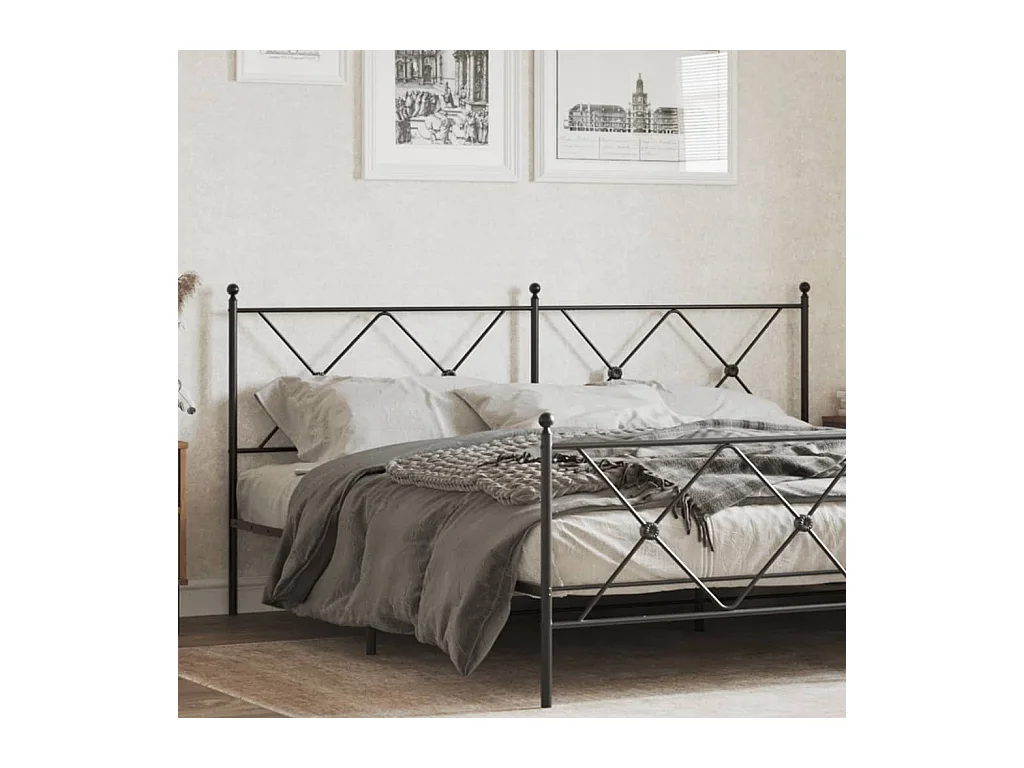 Mueble cabecero | Cabezal de cama | Cabecero de metal negro 180 cm
