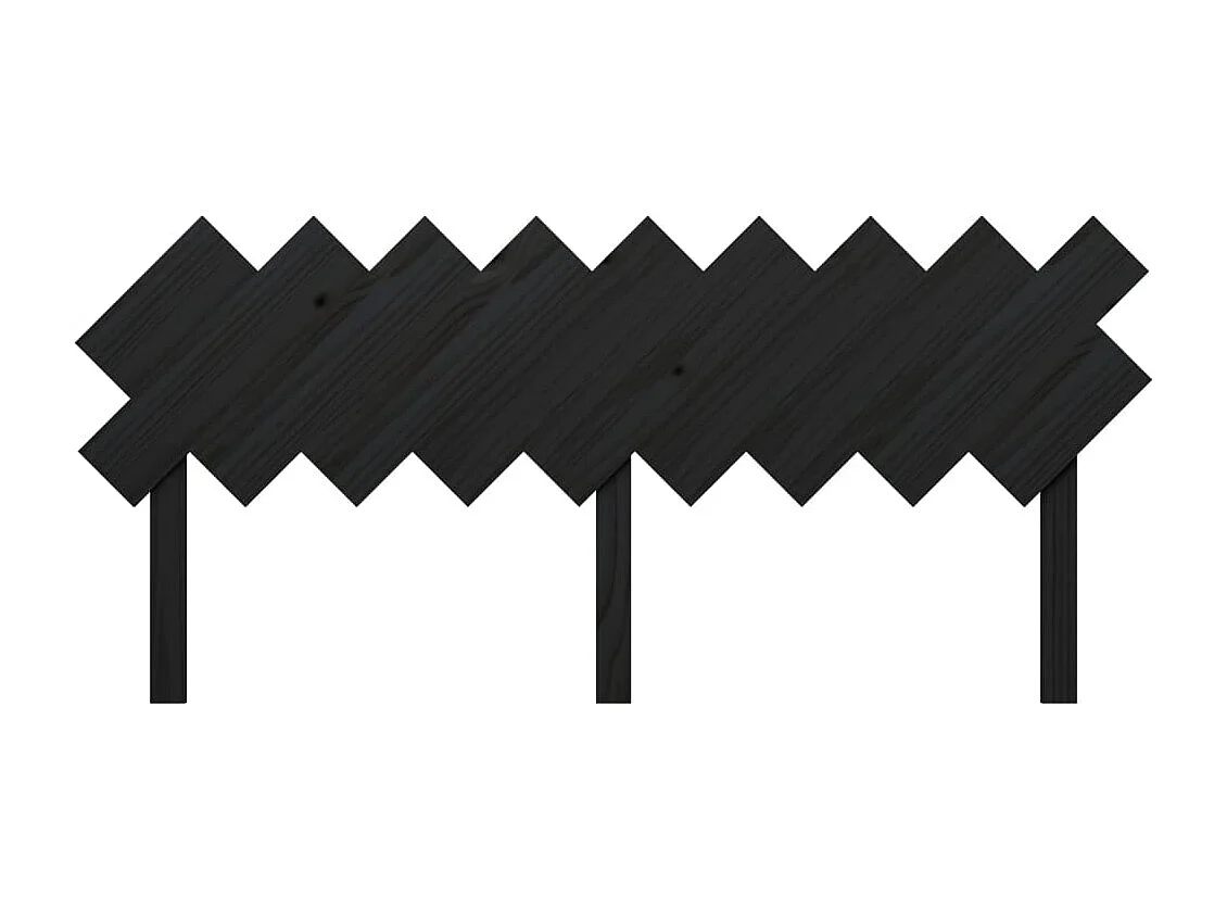 Tête de Lit | Panneau de tête pour lit Moderne Noir 178x3x80,5 cm Bois massif de pin