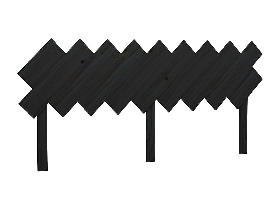 Cabecero de Cama | Cabezal de cama | Mueble de cabecero madera maciza de pino negro 178x3x80,5 cm