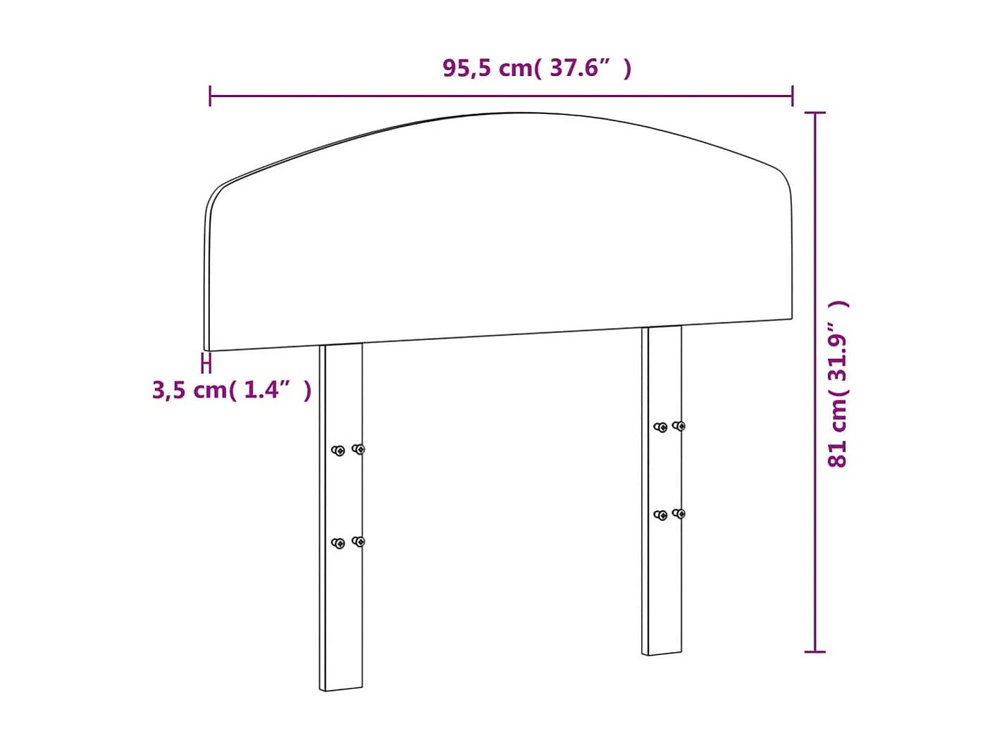 Cabecero de Cama | Cabezal de cama | Mueble de cabecero madera maciza de pino blanco 90 cm